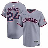 Men's Cleveland Guardians #24 Triston McKenzie Gray 2025 Alternate Limited Stitched Jersey Dzhi,baseball caps,new era cap wholesale,wholesale hats